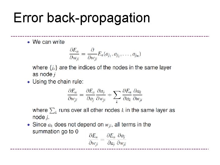 Error back-propagation 