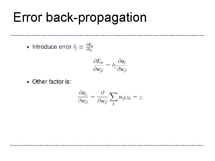 Error back-propagation 