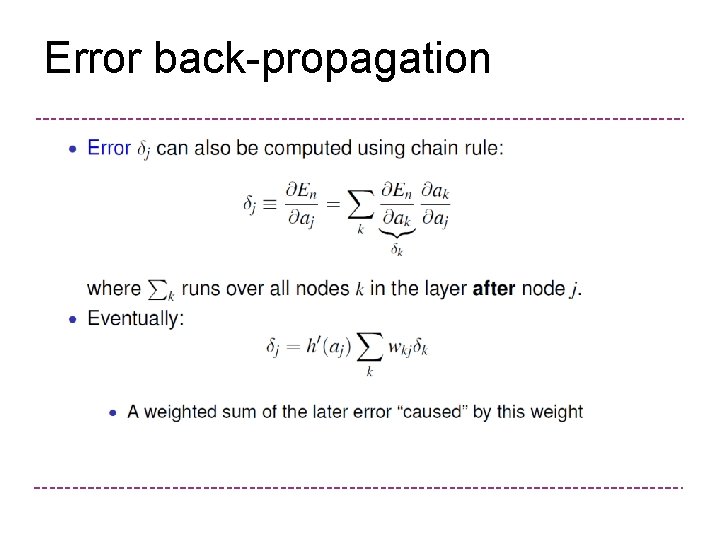 Error back-propagation 