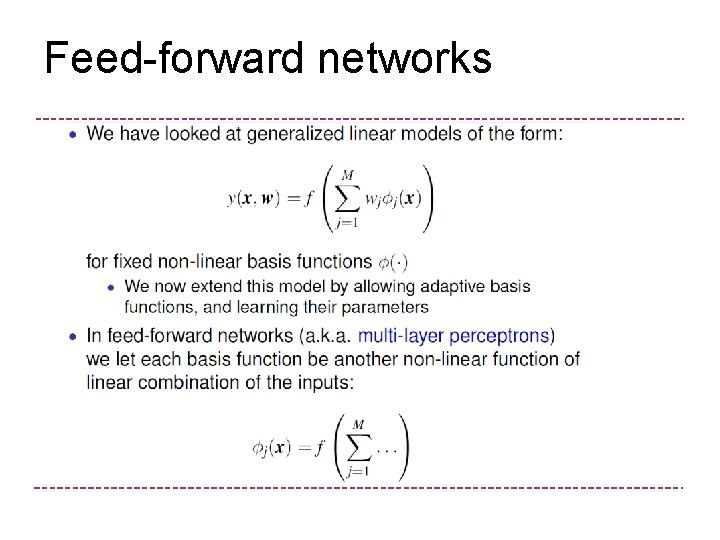 Feed-forward networks 