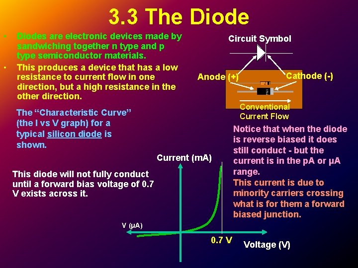 3. 3 The Diode • • Diodes are electronic devices made by sandwiching together 3. 3 The Diode • • Diodes are electronic devices made by sandwiching together