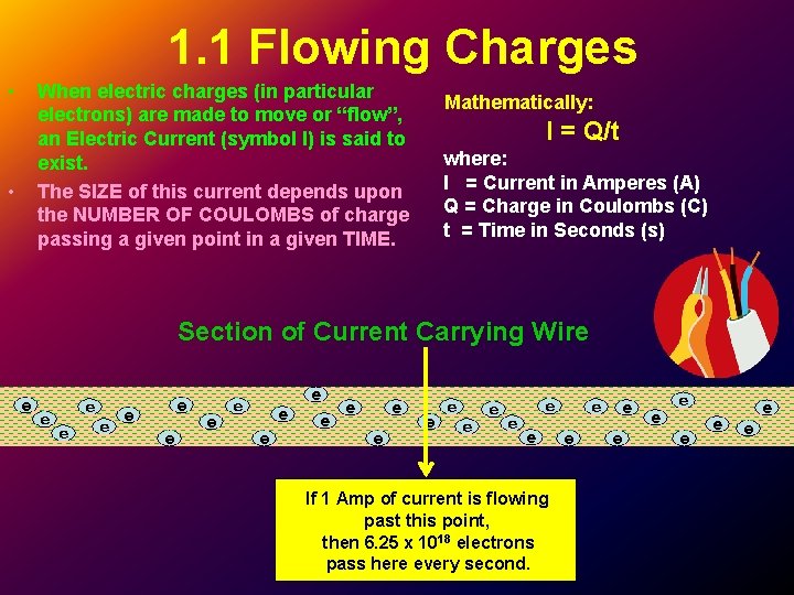 1. 1 Flowing Charges • • When electric charges (in particular electrons) are made 1. 1 Flowing Charges • • When electric charges (in particular electrons) are made