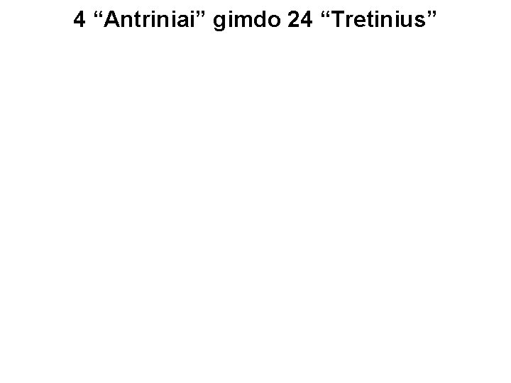 4 “Antriniai” gimdo 24 “Tretinius” 