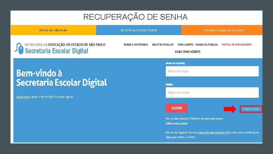 RECUPERAÇÃO DE SENHA RECUPERAÇÃO DE SENHA