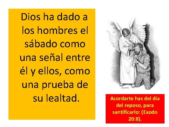  Dios ha dado a los hombres el sábado como una señal entre él