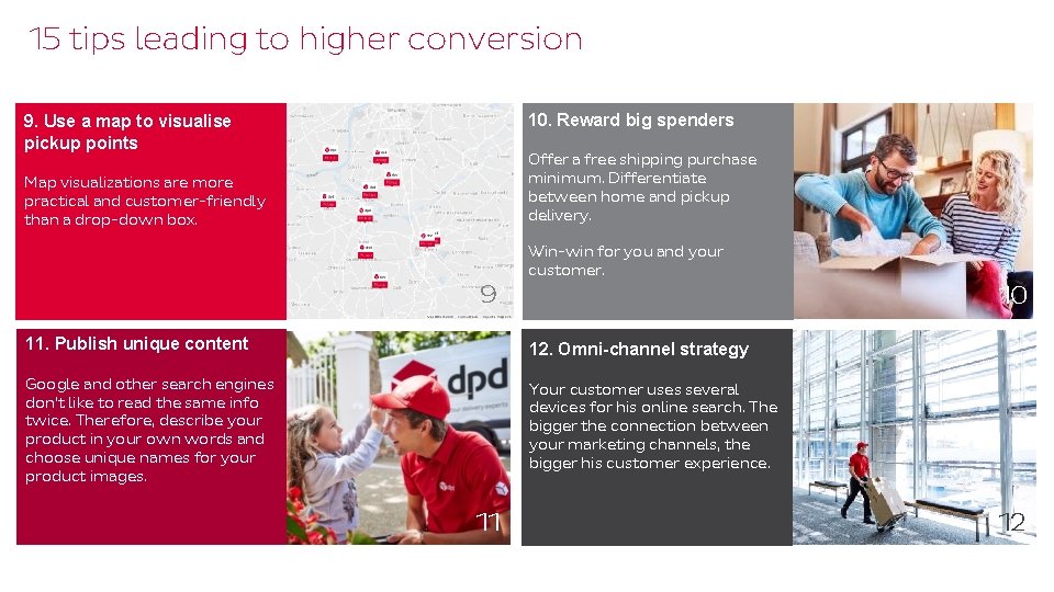 15 tips leading to higher conversion 10. Reward big spenders 9. Use a map