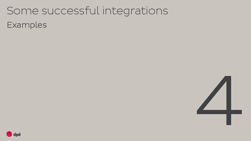 Some successful integrations Examples 4 Note text 21/11/2020 ## # 