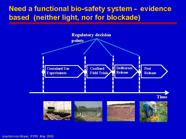 Need a functional bio-safety system - evidence based (neither light, nor for blockade) Regulatory