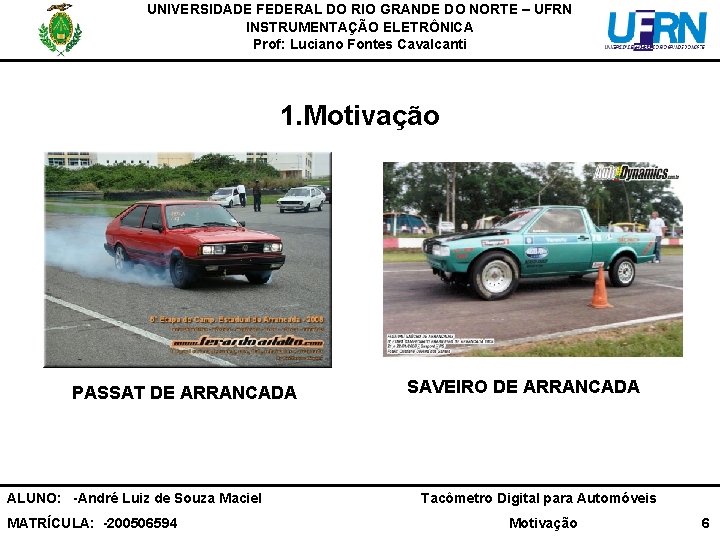 UNIVERSIDADE FEDERAL DO RIO GRANDE DO NORTE – UFRN INSTRUMENTAÇÃO ELETRÔNICA Prof: Luciano Fontes