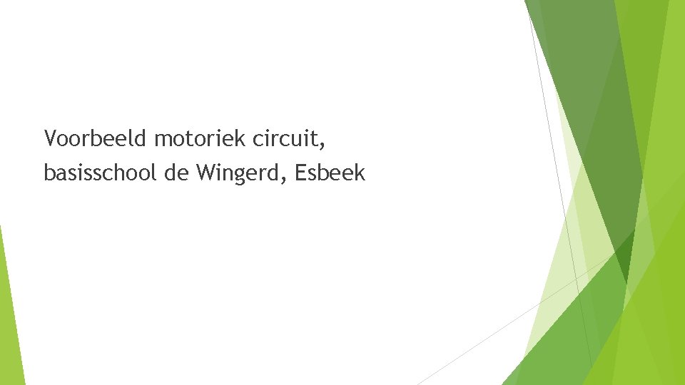 Voorbeeld motoriek circuit, basisschool de Wingerd, Esbeek 