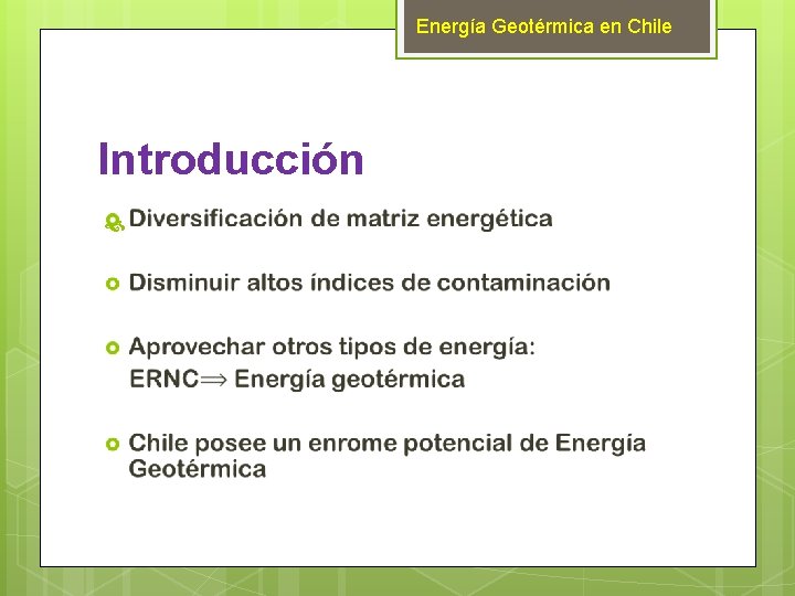 Energía Geotérmica en Chile Introducción 