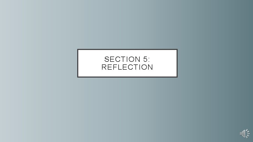 SECTION 5: REFLECTION 