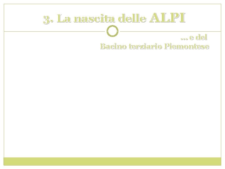 3. La nascita delle ALPI … e del Bacino terziario Piemontese 