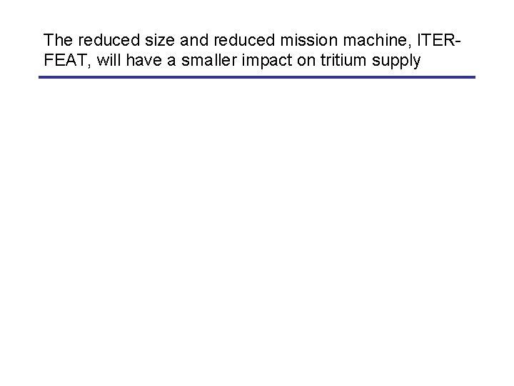 The reduced size and reduced mission machine, ITERFEAT, will have a smaller impact on