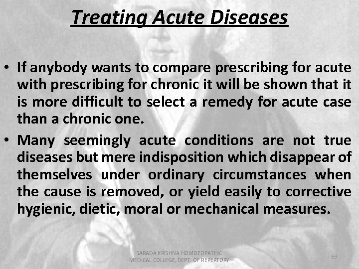 Treating Acute Diseases • If anybody wants to compare prescribing for acute with prescribing