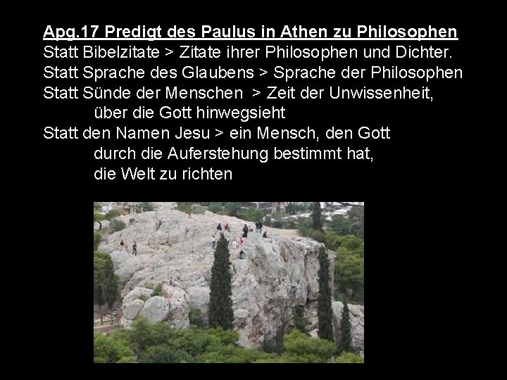 Apg. 17 Predigt des Paulus in Athen zu Philosophen Statt Bibelzitate > Zitate ihrer