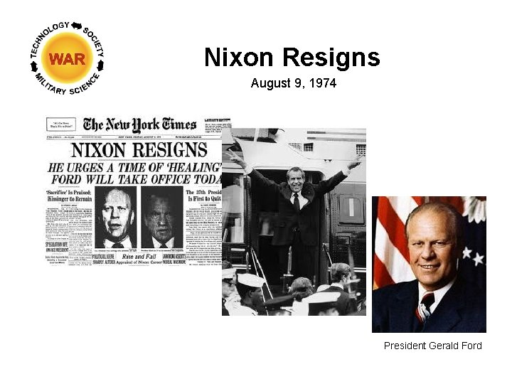 Nixon Resigns August 9, 1974 President Gerald Ford 