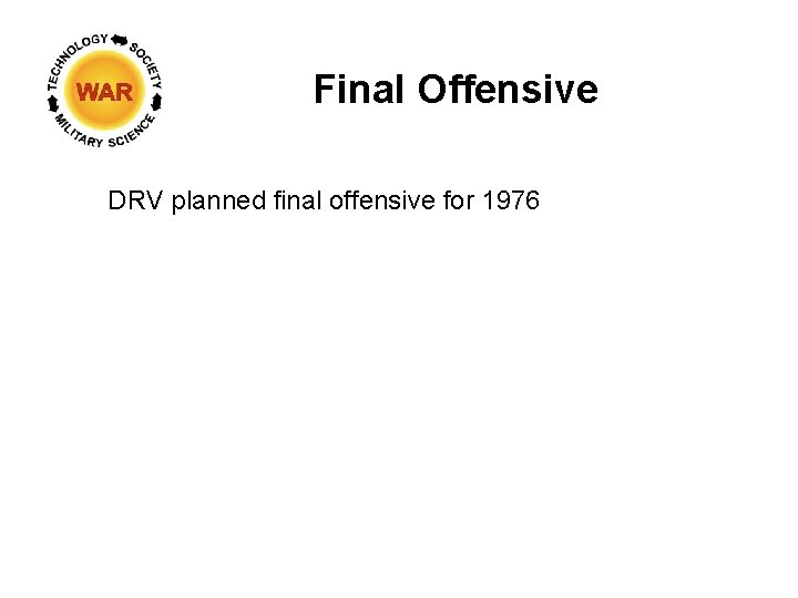 Final Offensive DRV planned final offensive for 1976 
