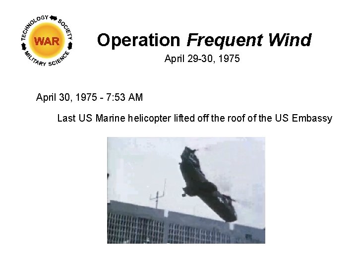 Operation Frequent Wind April 29 -30, 1975 April 30, 1975 - 7: 53 AM