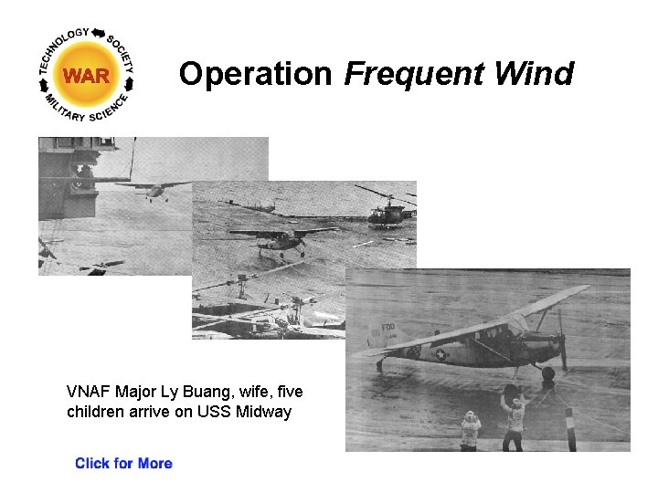 Operation Frequent Wind VNAF Major Ly Buang, wife, five children arrive on USS Midway