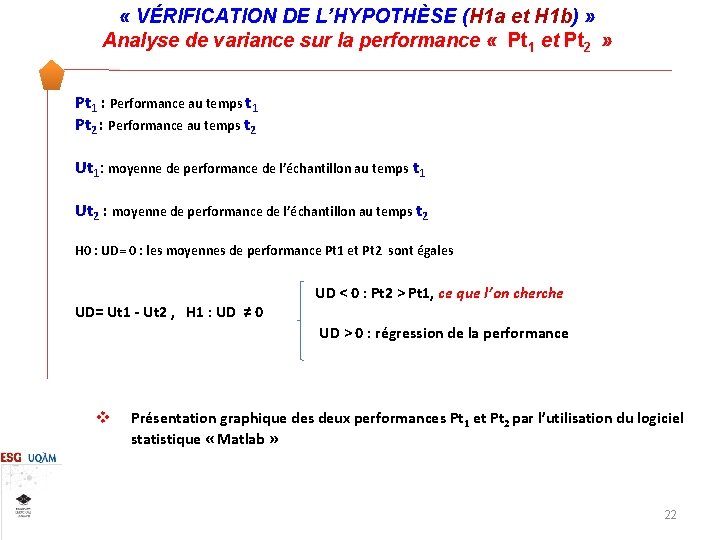  « VÉRIFICATION DE L’HYPOTHÈSE (H 1 a et H 1 b) » Analyse