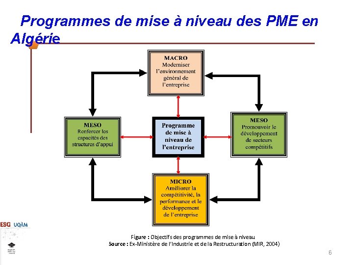 Programmes de mise à niveau des PME en Algérie Figure : Objectifs des programmes