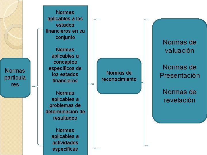 Normas aplicables a los estados financieros en su conjunto Normas particulares Normas aplicables a