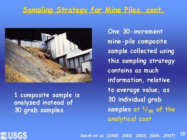 Sampling Strategy for Mine Piles, cont. One 30 -increment mine-pile composite sample collected using
