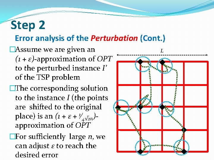 Step 2 Error analysis of the Perturbation (Cont. ) �Assume we are given an