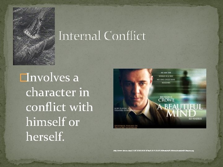 Internal Conflict �Involves a character in conflict with himself or herself. http: //www. sfrevu.