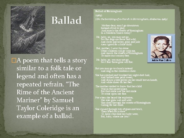 Ballad of Birmingham Ballad (1969) (On the bombing of a church in Birmingham, Alabama,