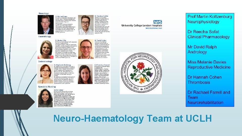 Neuro-Haematology Team at UCLH 