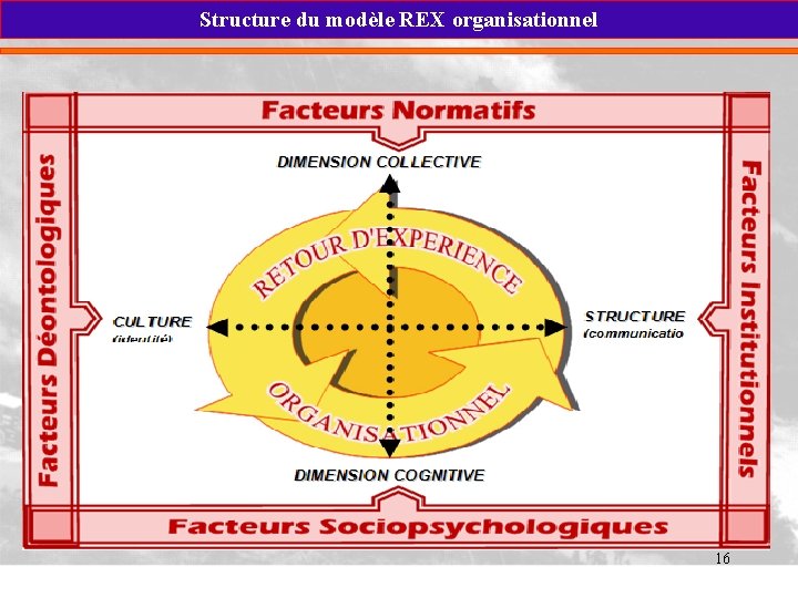 Structure du modèle REX organisationnel 16 