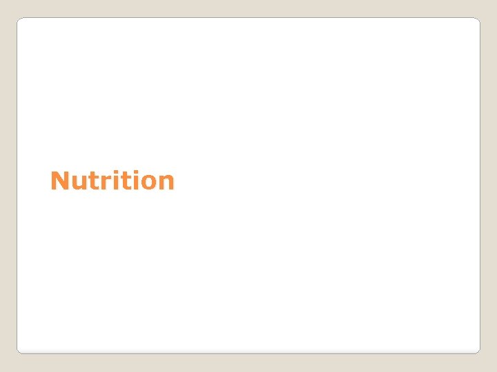 Nutrition 