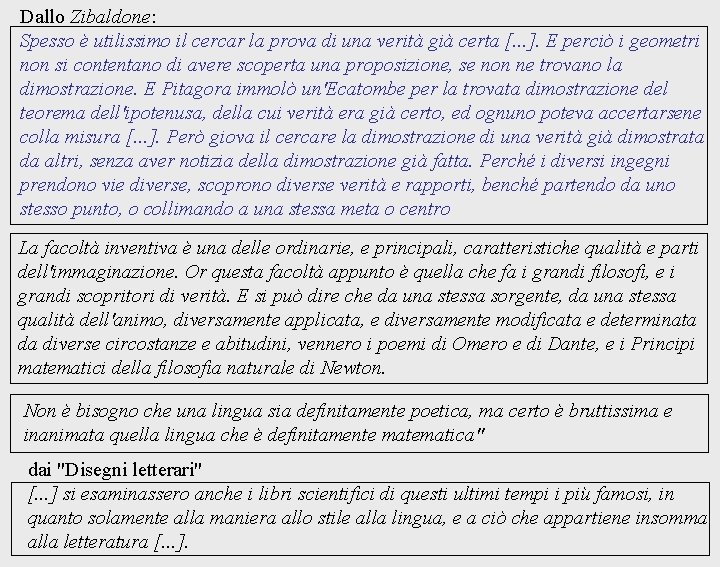 Dallo Zibaldone: Spesso è utilissimo il cercar la prova di una verità già certa