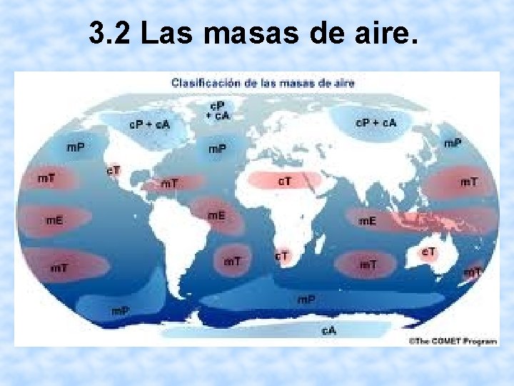 3. 2 Las masas de aire. 