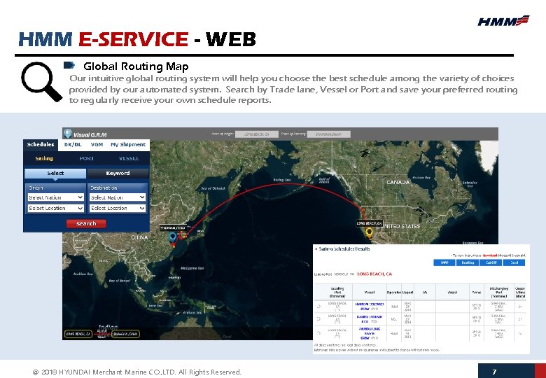 HMM E-SERVICE - WEB Global Routing Map Our intuitive global routing system will help