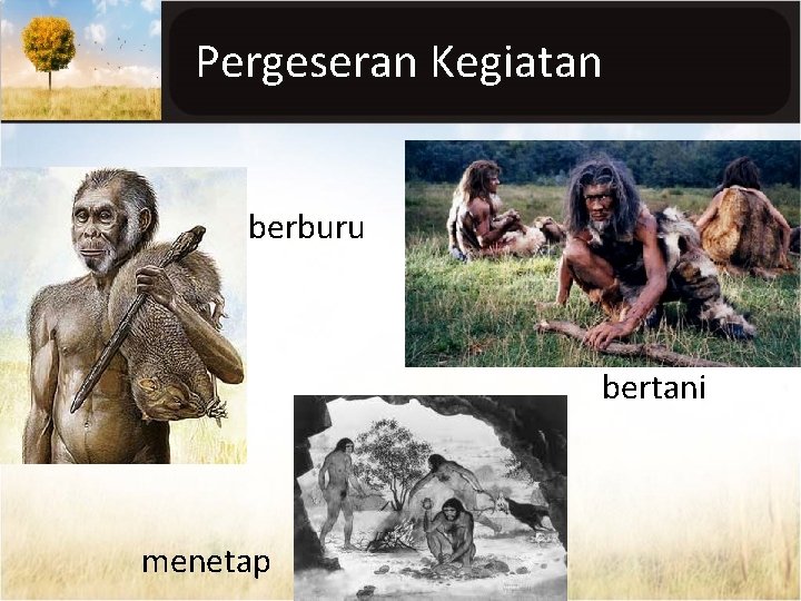 Pergeseran Kegiatan berburu bertani menetap 