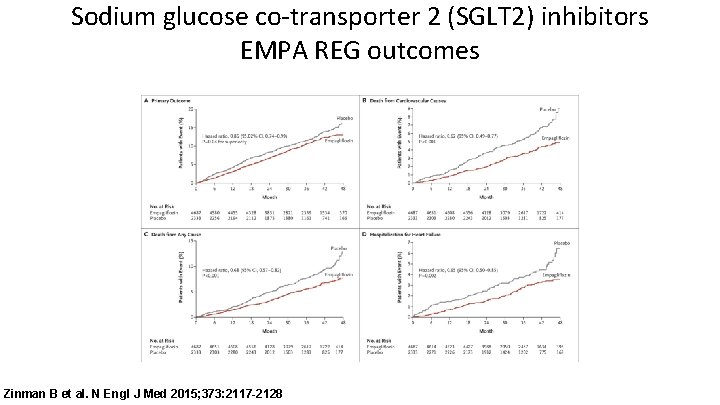 Sodium glucose co-transporter 2 (SGLT 2) inhibitors EMPA REG outcomes Zinman B et al. Sodium glucose co-transporter 2 (SGLT 2) inhibitors EMPA REG outcomes Zinman B et al.