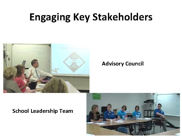 Engaging Key Stakeholders Advisory Council School Leadership Team 