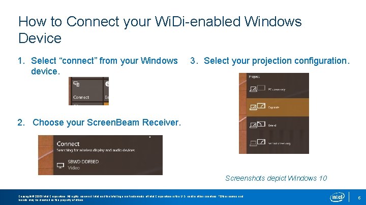 How to Connect your Wi. Di-enabled Windows Device 1. Select “connect” from your Windows