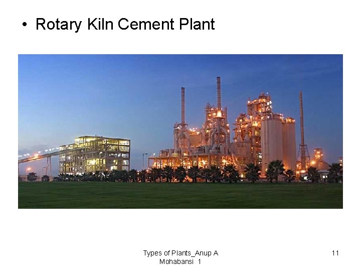  • Rotary Kiln Cement Plant Types of Plants_Anup A Mohabansi 1 11 