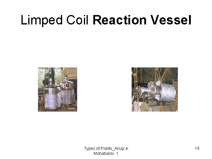 Limped Coil Reaction Vessel Types of Plants_Anup A Mohabansi 1 19 