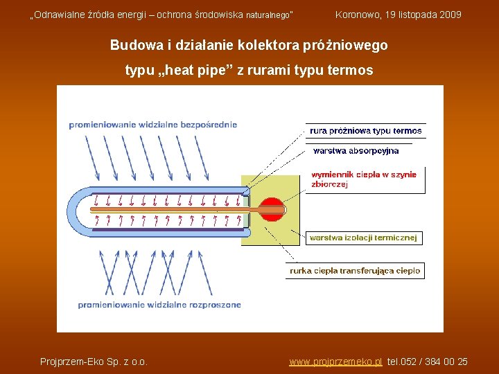 „Odnawialne źródła energii – ochrona środowiska naturalnego” Koronowo, 19 listopada 2009 Budowa i działanie