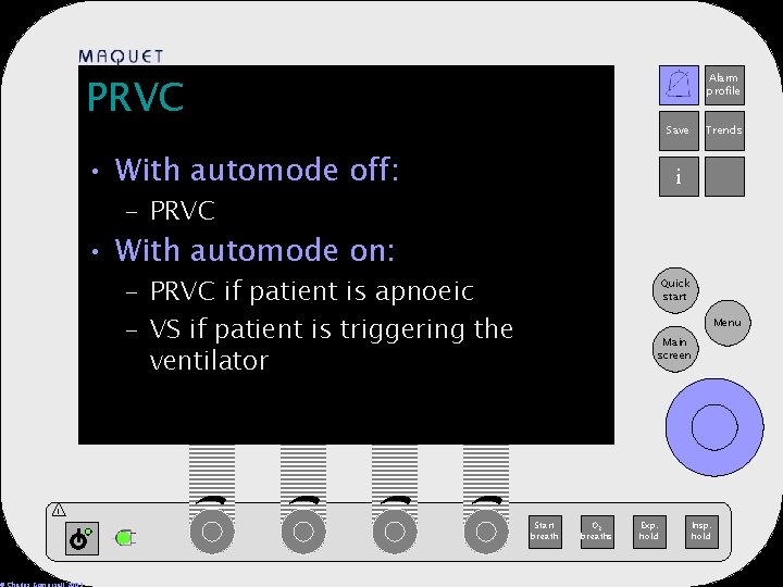 PRVC Alarm profile 12 -25 15: 32 Save • With automode off: Trends i