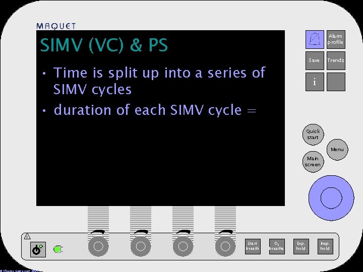 SIMV (VC) & PS Alarm profile 12 -25 15: 32 Save • Time is