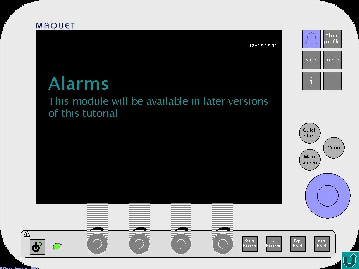 Alarm profile 12 -25 15: 32 Save Alarms Trends i This module will be