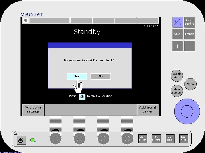 Standby Alarm profile 12 -25 15: 32 Save Trends i Do you want to