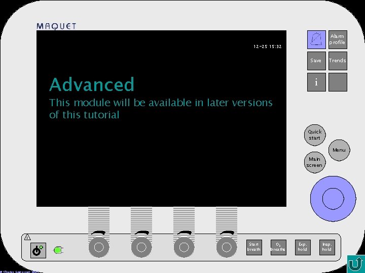 Alarm profile 12 -25 15: 32 Save Advanced Trends i This module will be