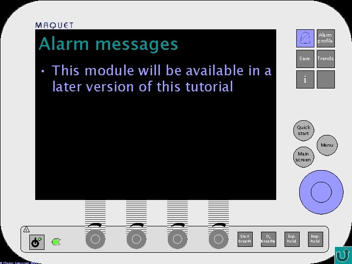 Alarm messages Alarm profile 12 -25 15: 32 Save • This module will be